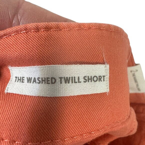 Loft Womens Washed Twill Shorts Size 2 Coral Orange Cotton Blend - Picture 7 of 8